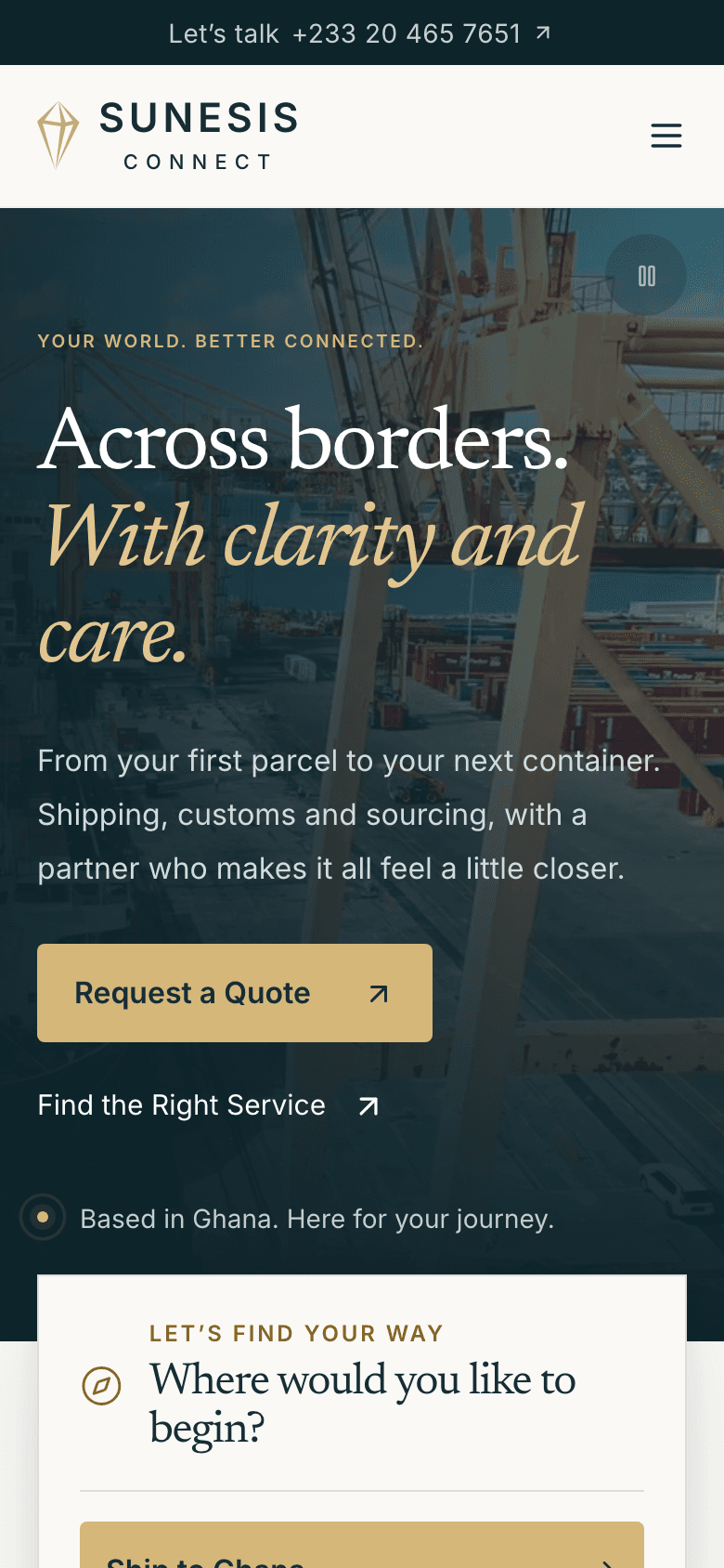 Sunesis Connect homepage on a phone